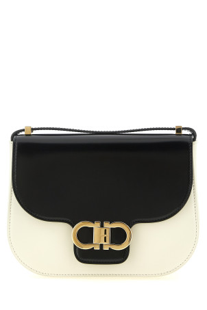 'North-South Double Gancini (XS)' crossbody bag Black-grey