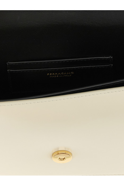 'North-South Double Gancini (XS)' crossbody bag Black-grey