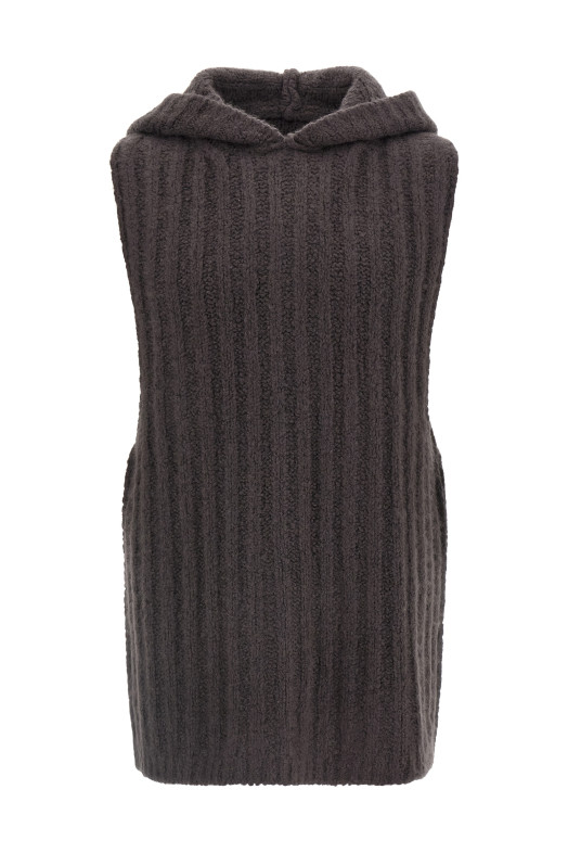 'Hooded Tank' top Gray