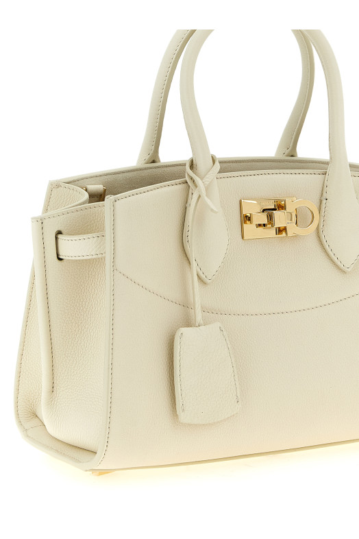 'New Ferragamo Studio Soft (M)' handbag White