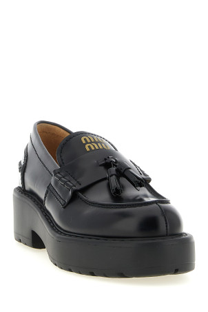 Loafers with tassels Black