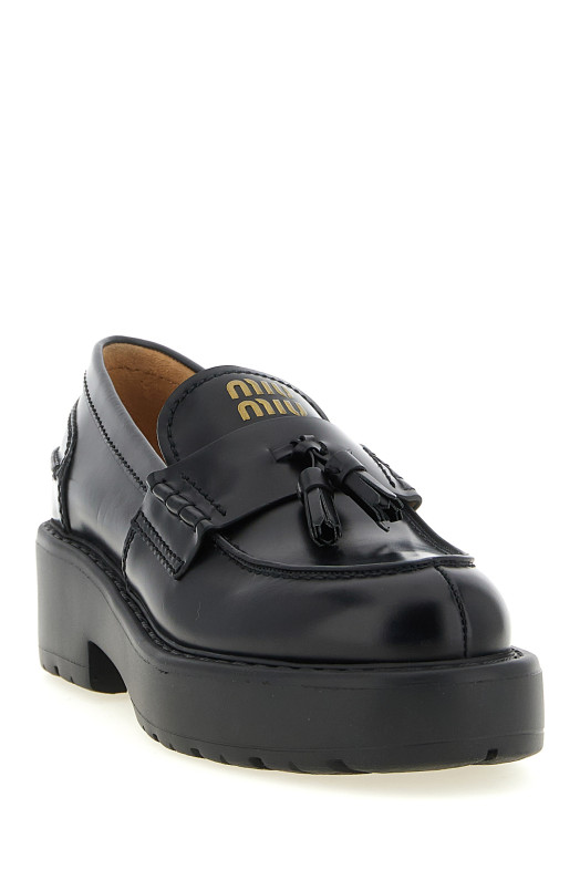 Loafers with tassels Black