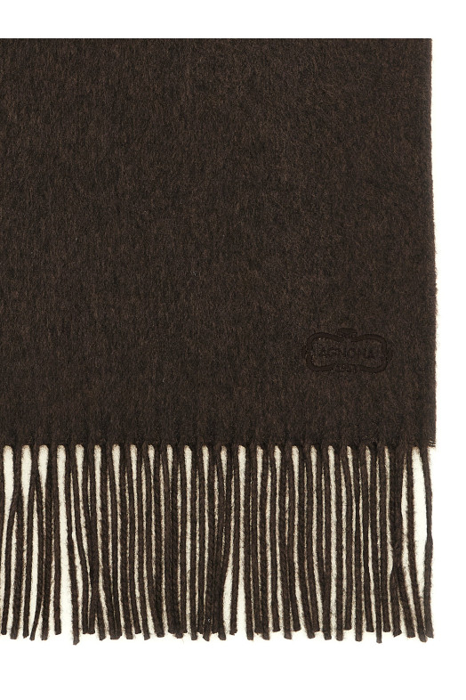 Scarf with fringes Brown
