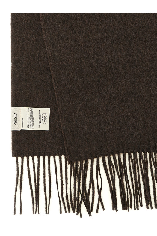 Scarf with fringes Brown