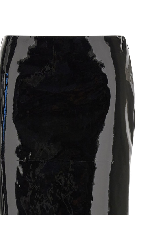 Patent skirt Black