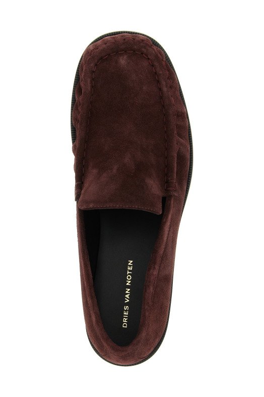 Замшеві лофери бордового кольору DRIES VAN NOTEN  2620217190106402