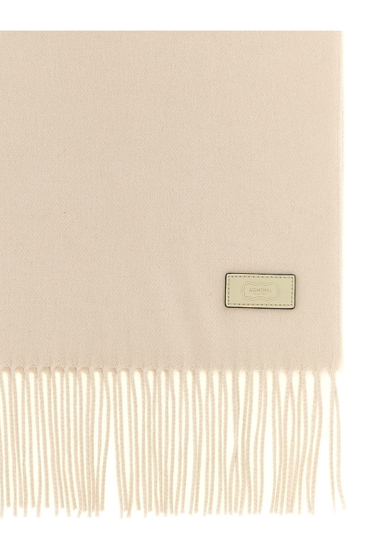 Silk and cashmere scarf Beige