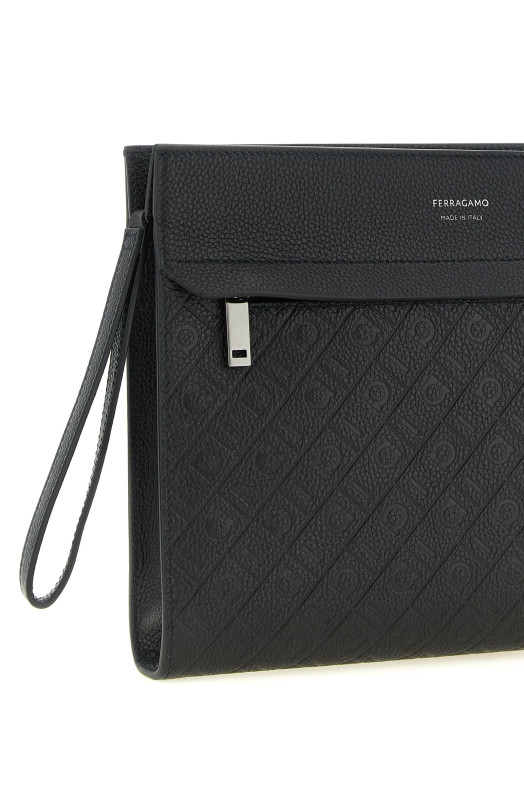 'Ferragamo Monogram' pouch Black