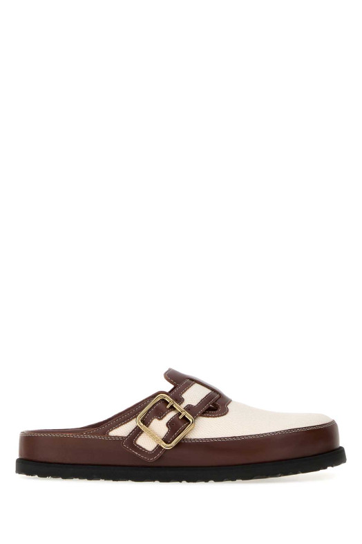 Two-tone leather and canvas Boston slippers BIRKENSTOCK 1774 (1032402)