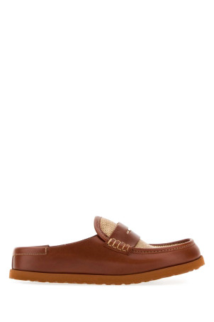 Two-tone raffia and nappa leather Naples slippers BIRKENSTOCK 1774 (1032427)