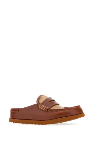 Two-tone raffia and nappa leather Naples slippers BIRKENSTOCK 1774 (1032427)