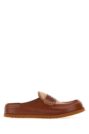 Двоколірні тапочки «Неаполь» з рафії та шкіри наппа BIRKENSTOCK 1774 (1032442)