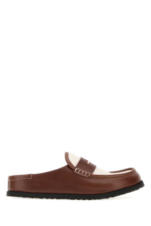 Двоколірні капці «Неаполь» з полотна та шкіри наппа BIRKENSTOCK 1774 (1032470)