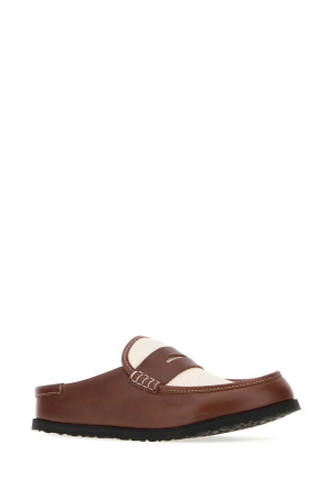Двоколірні капці «Неаполь» з полотна та шкіри наппа BIRKENSTOCK 1774 (1032470)