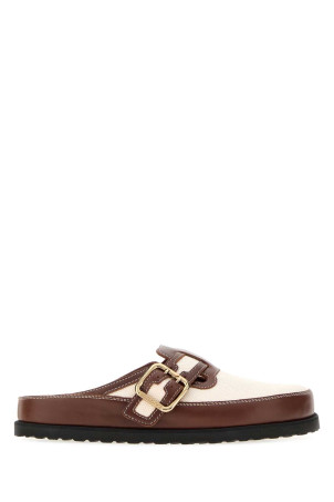 Two-tone leather and canvas Boston slippers BIRKENSTOCK 1774 (1032473)