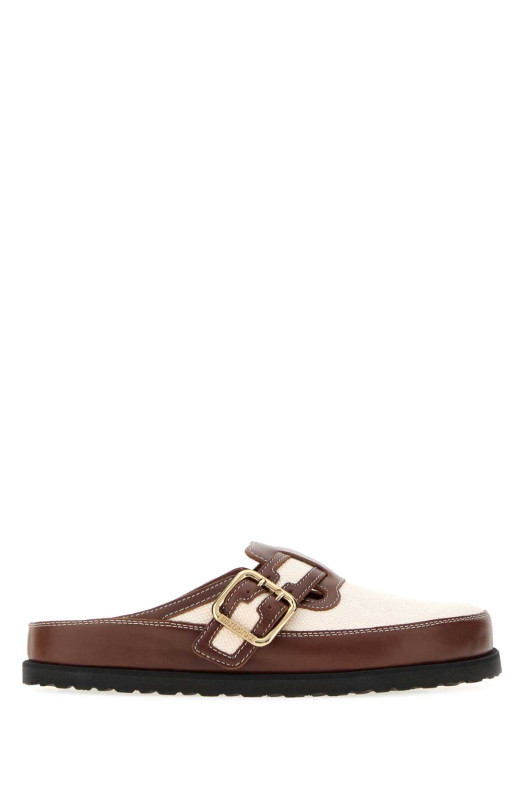 Two-tone leather and canvas Boston slippers BIRKENSTOCK 1774 (1032473)