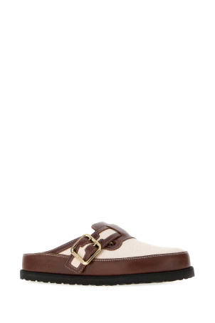Two-tone leather and canvas Boston slippers BIRKENSTOCK 1774 (1032473)