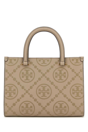 Cappuccino leather T Monogram shopping bag Multicolor TORY BURCH (162013)