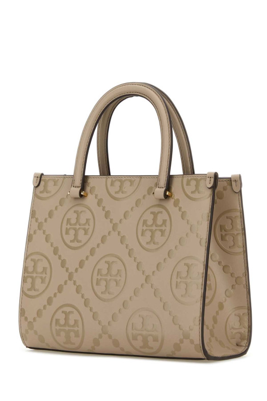 Cappuccino leather T Monogram shopping bag Multicolor TORY BURCH (162013)