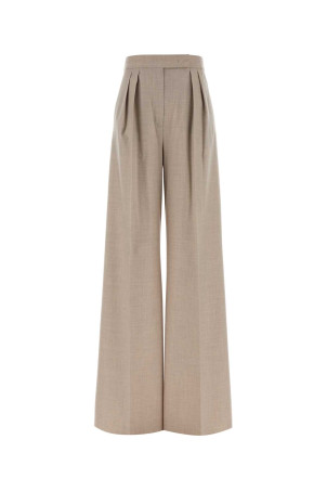 Sand stretch cashmere Zulia wide-leg pant Green MAX MARA (2521136012600)