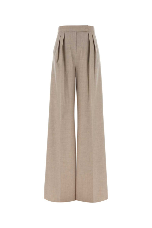 Sand stretch cashmere Zulia wide-leg pant Green MAX MARA (2521136012600)