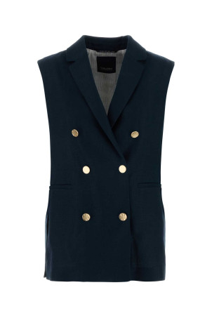 Лляний жилет «Bird» кольору «Midnight Blue» від S MAXMARA (2619151013600) MAX MARA STUDIO
