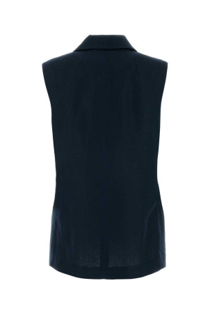 Лляний жилет «Bird» кольору «Midnight Blue» від S MAXMARA (2619151013600) MAX MARA STUDIO
