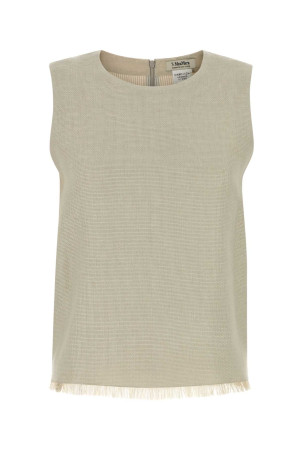 Sand stretch linen blend Anika tank top S MAXMARA (2619161053600)