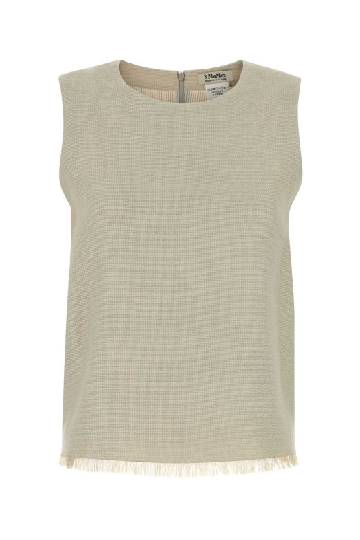 Sand stretch linen blend Anika tank top S MAXMARA (2619161053600)