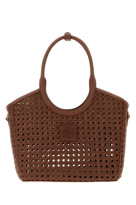 Brown leather handbag MIU MIU (5BA284VMWN2G7R)