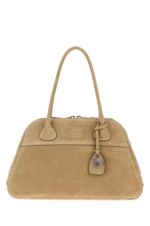 Beige suede Vivant shopping bag MIU MIU (5BB1962CSS)