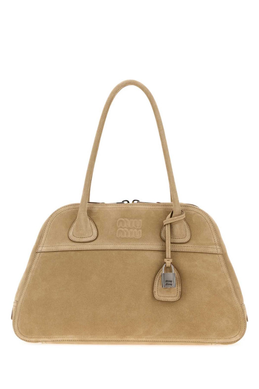 Beige suede Vivant shopping bag MIU MIU (5BB1962CSS)