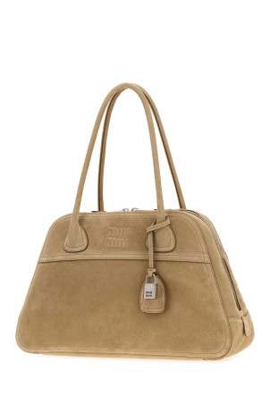 Beige suede Vivant shopping bag MIU MIU (5BB1962CSS)