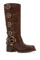 Brown leather boots MIU MIU (5W792DFA0503F33)