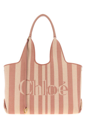 Embroidered canvas ChloÃ© Stripy shopping bag CHLOE (CH26AS767R65)