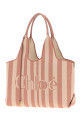 Embroidered canvas ChloÃ© Stripy shopping bag CHLOE (CH26AS767R65)