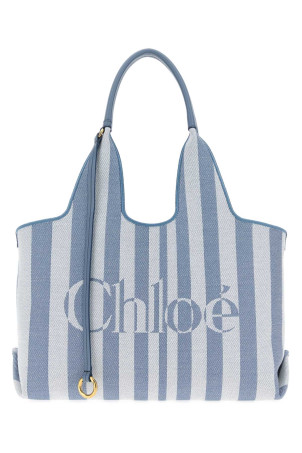 Embroidered canvas ChloÃ© Stripy shopping bag CHLOE (CH26AS767R65)