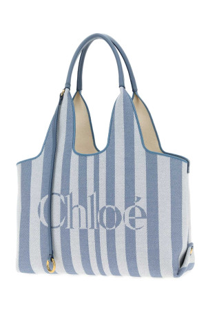 Embroidered canvas ChloÃ© Stripy shopping bag CHLOE (CH26AS767R65)