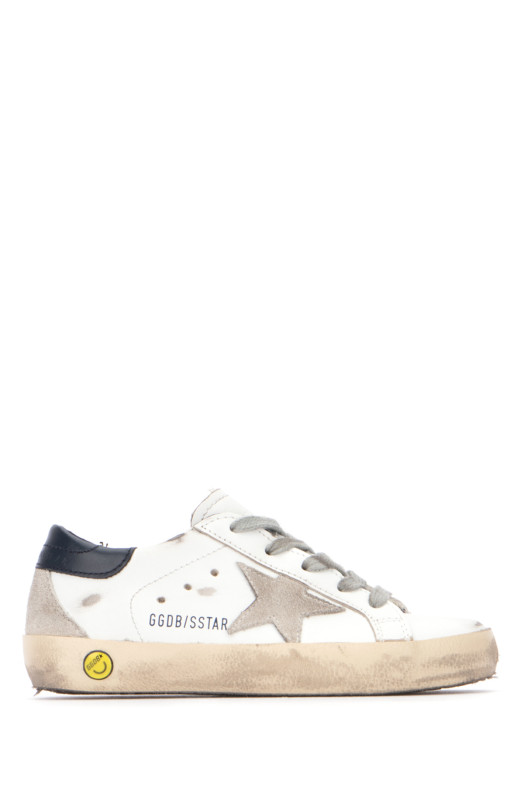 SUPER-STAR LEATHER UPPER AND HEEL SUEDE STAR AND S GOLDEN GOOSE KIDS (GYF00102F000414)