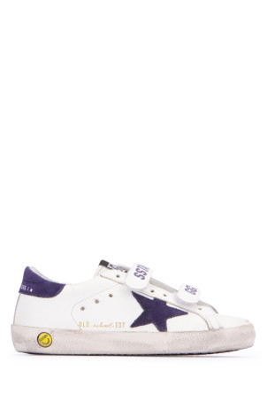 OLD SCHOOL LEATHER UPPER SUEDE STAR AND HEEL GOLDEN GOOSE KIDS (GYF00111F000418)