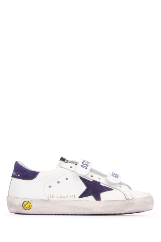OLD SCHOOL LEATHER UPPER SUEDE STAR AND HEEL GOLDEN GOOSE KIDS (GYF00111F000418)