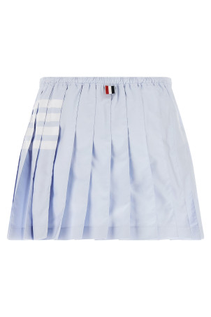 '4-Bar' Oxford pleated skirt BLUE