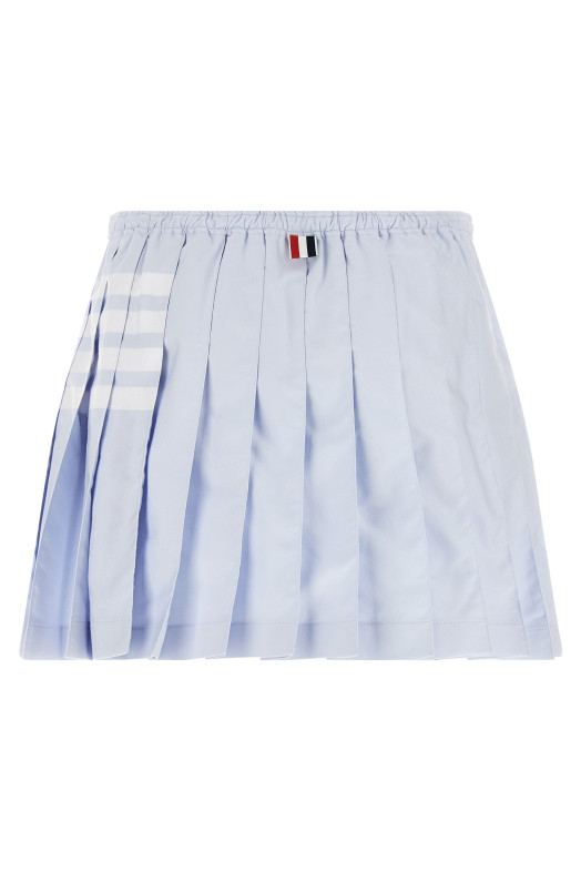 '4-Bar' Oxford pleated skirt BLUE