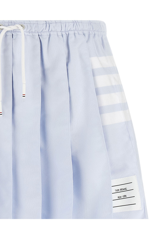 '4-Bar' Oxford pleated skirt BLUE
