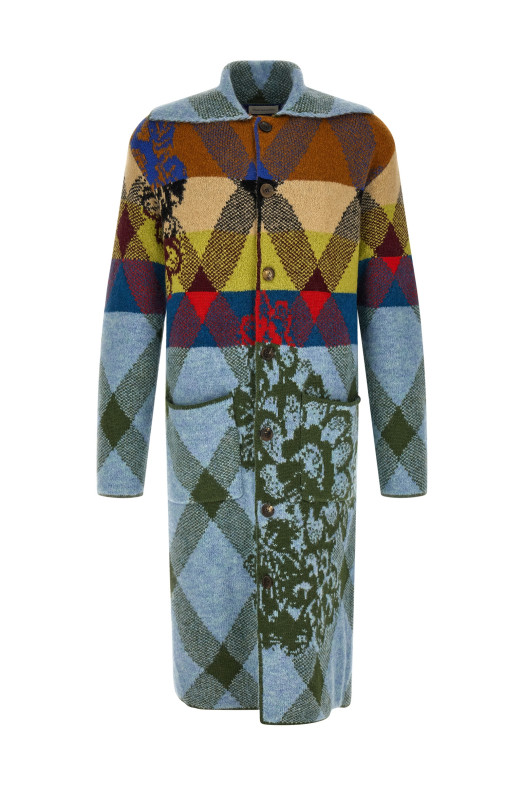 Patchwork intarsia cardigan Multicolor