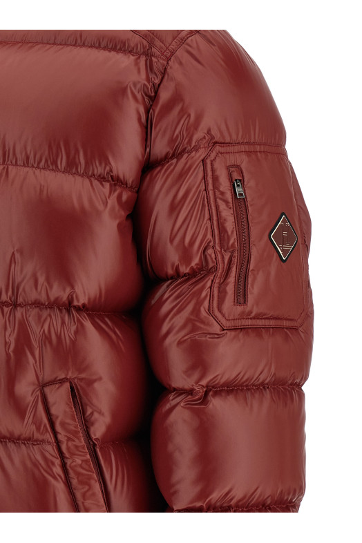 Semi-gloss quilted down jacket Bordeaux
