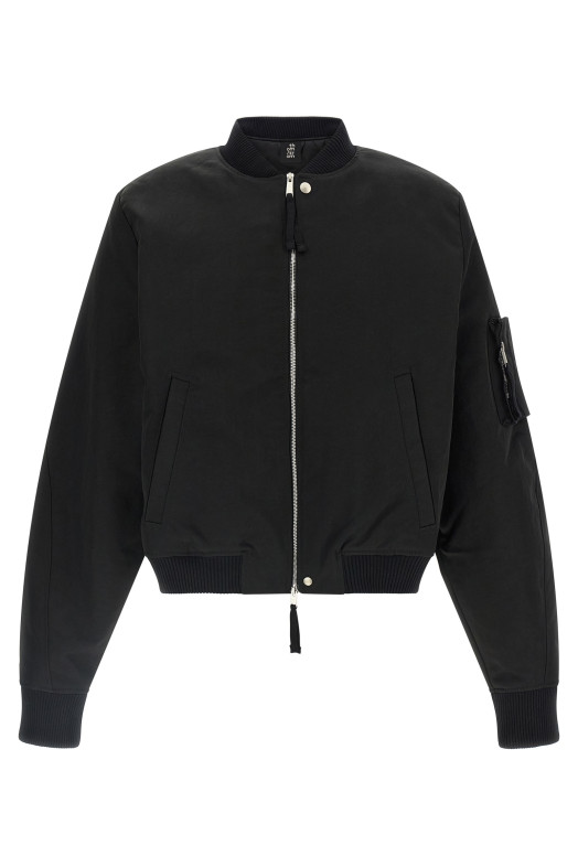 Zipped bomber jacket Black