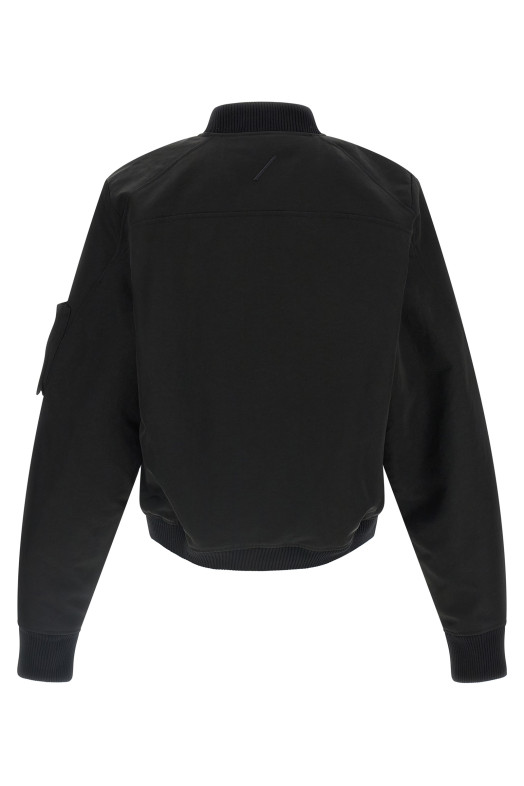 Zipped bomber jacket Black