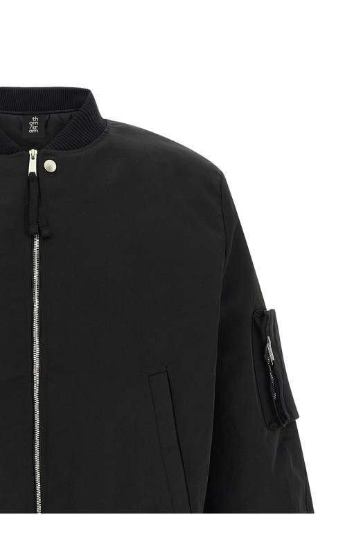 Zipped bomber jacket Black