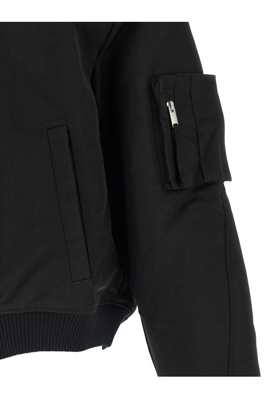 Zipped bomber jacket Black